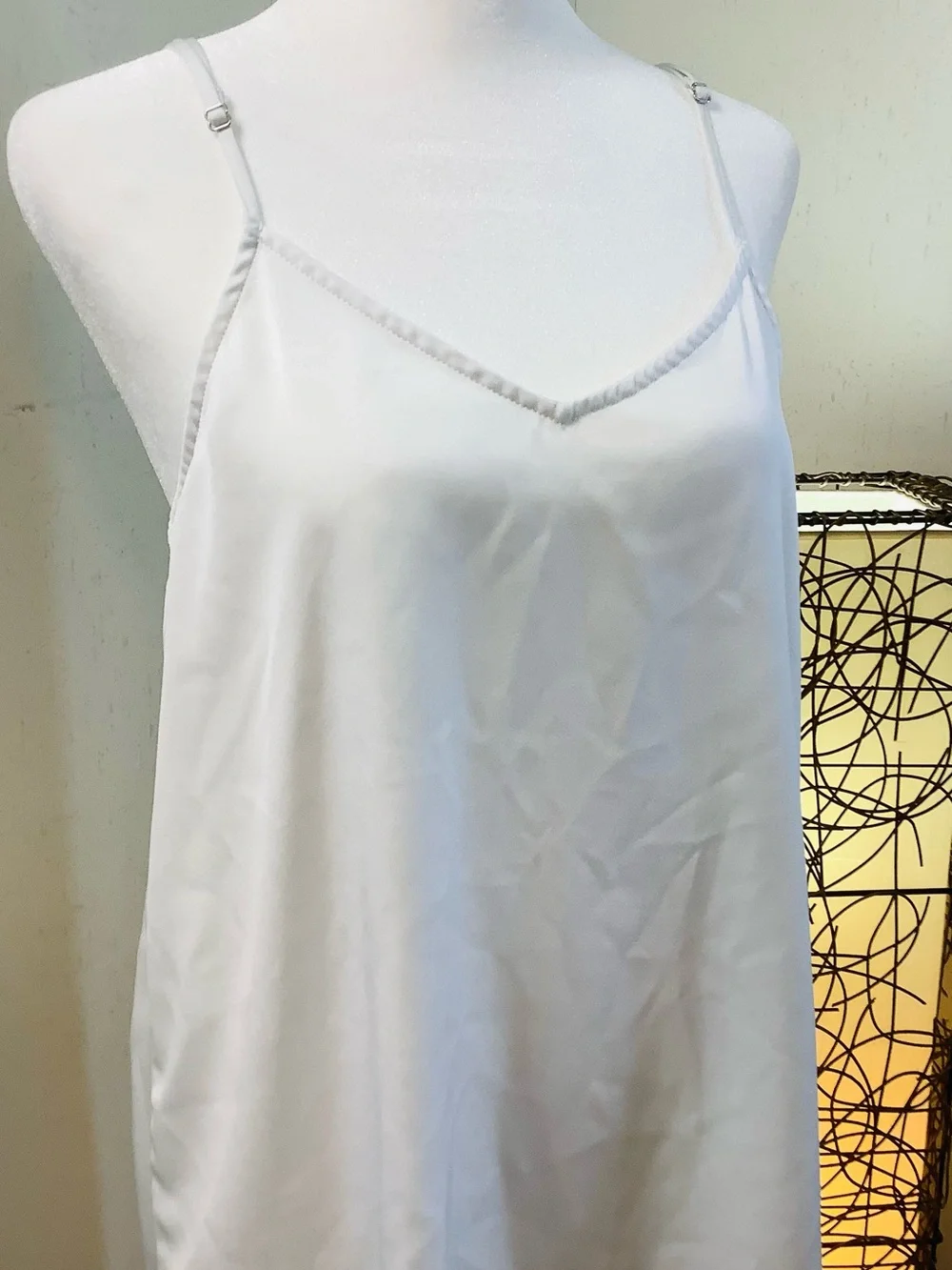 Splendid White Satin Maxi Slip Skirt